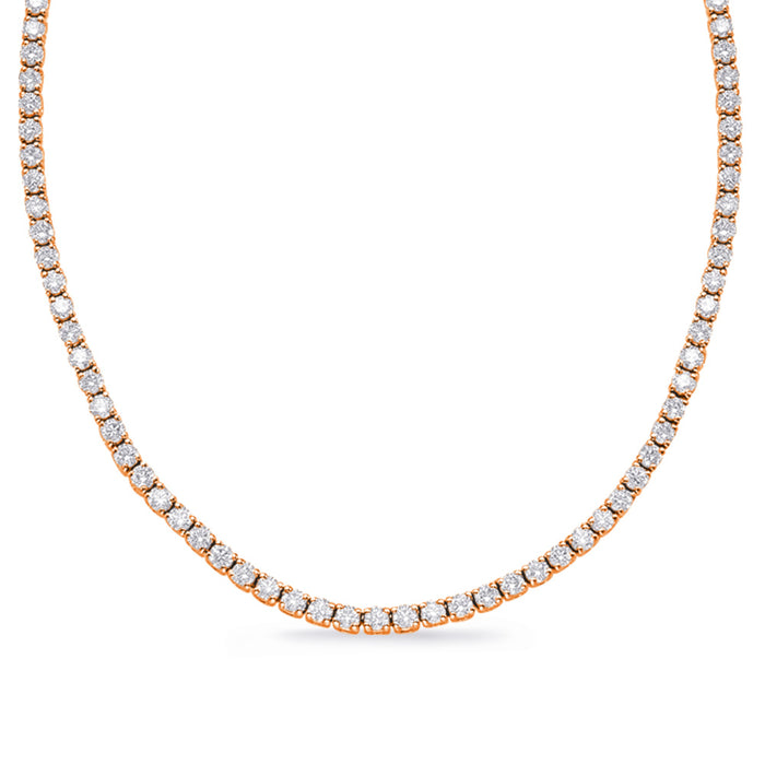 Rose Gold Four Prong Necklace - N1186-3.1MRG