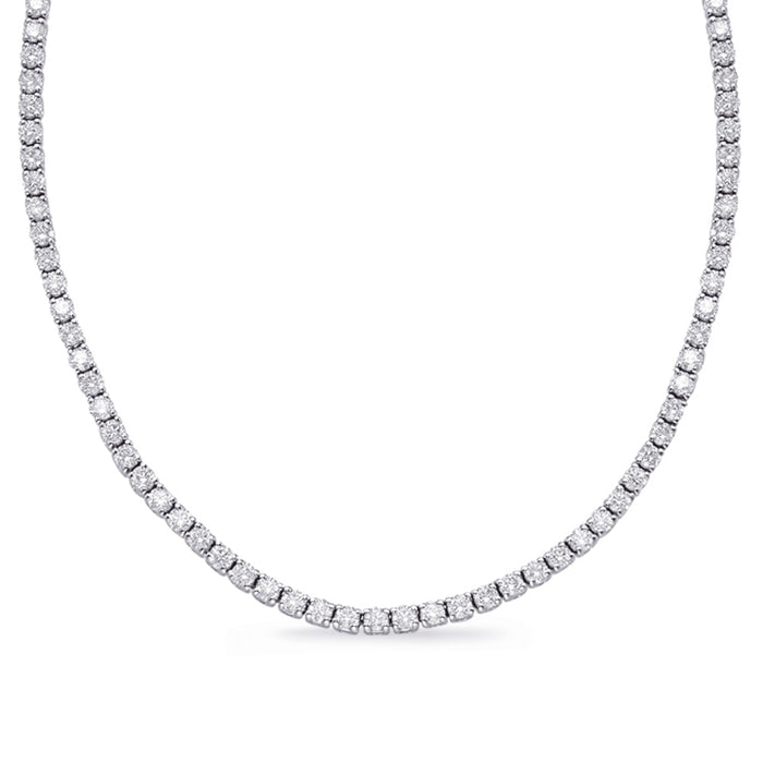 White Gold Four Prong Necklace - N1186-3.1MWG