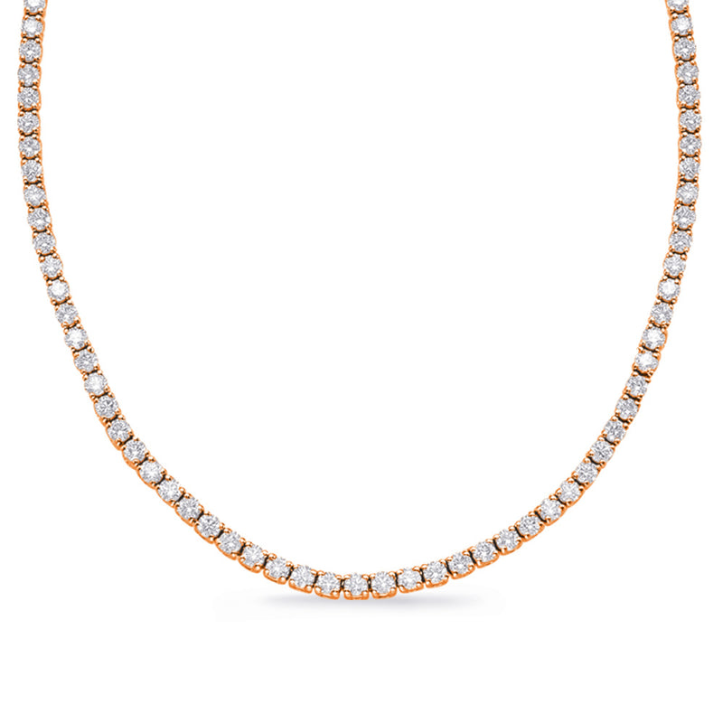 Rose Gold Four Prong Necklace - N1186-3.5MRG