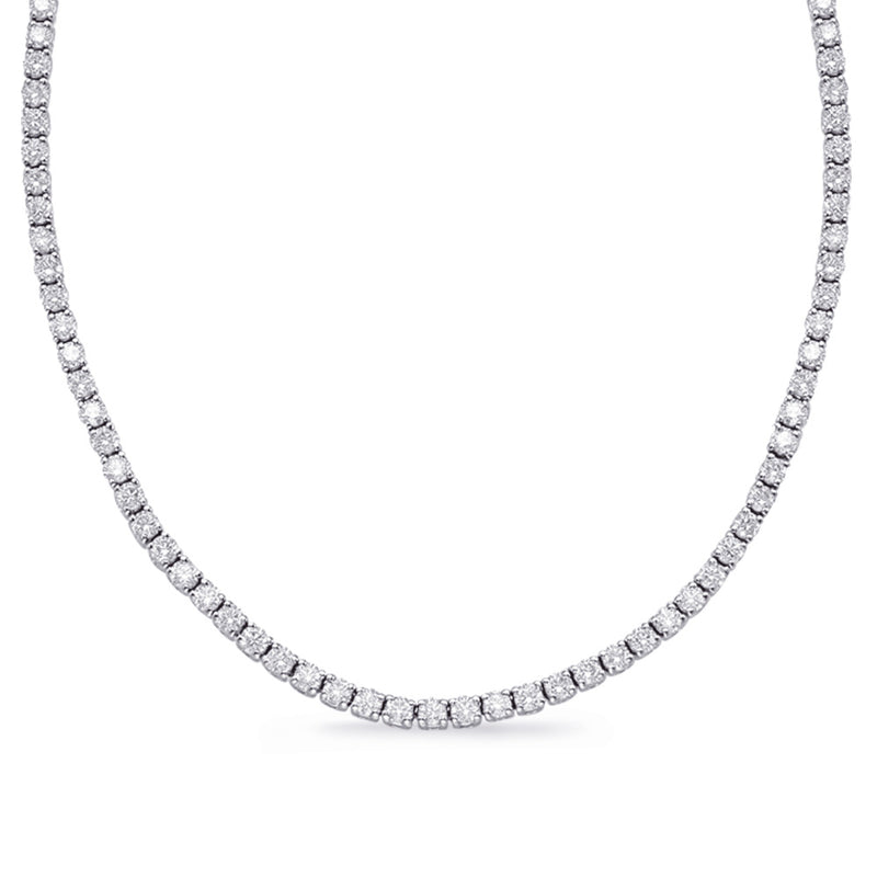 White Gold Four Prong Necklace - N1186-3.5MWG