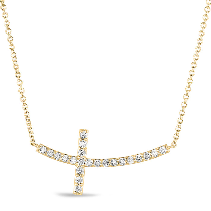 Yellow Gold Cross Necklace - N1194YG