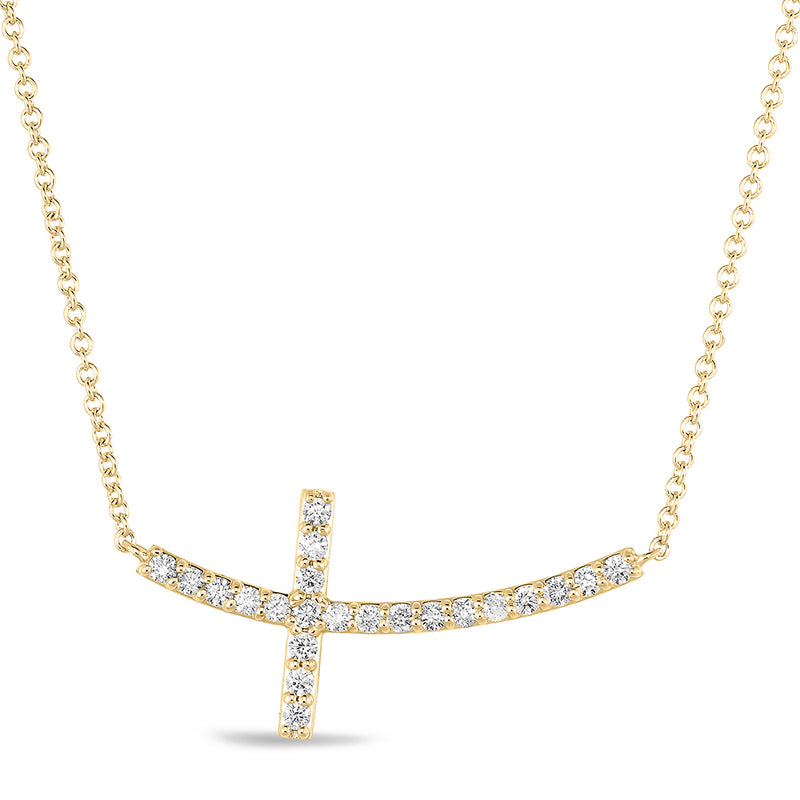 Yellow Gold Cross Necklace - N1194YG