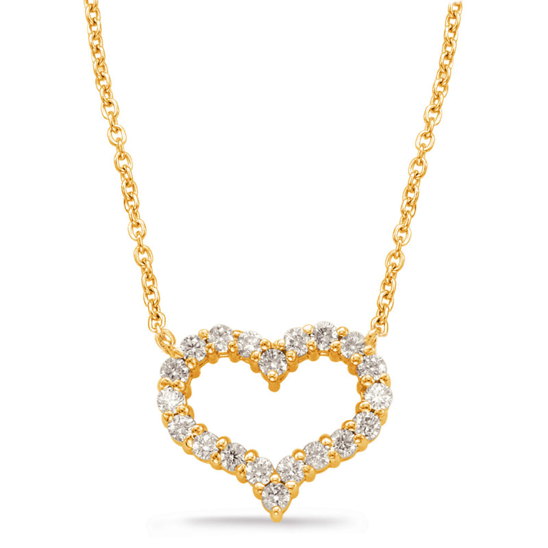 Yellow Gold Diamond Heart Necklace - N1197YG