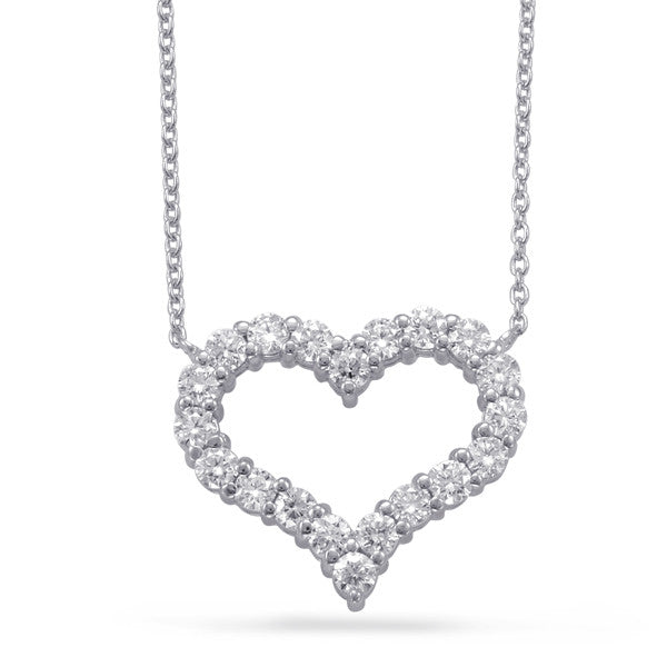 White Gold Diamond Heart Necklace