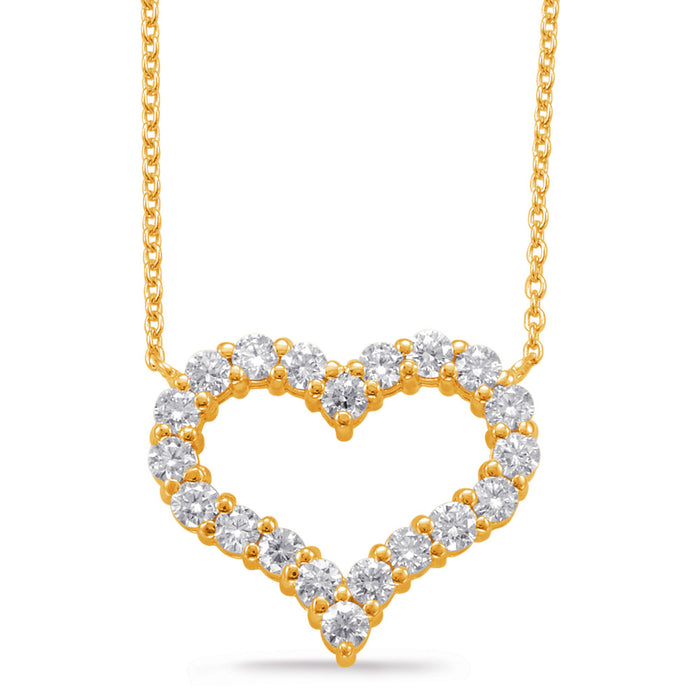 Yellow Gold Diamond Heart Necklace - N1198YG