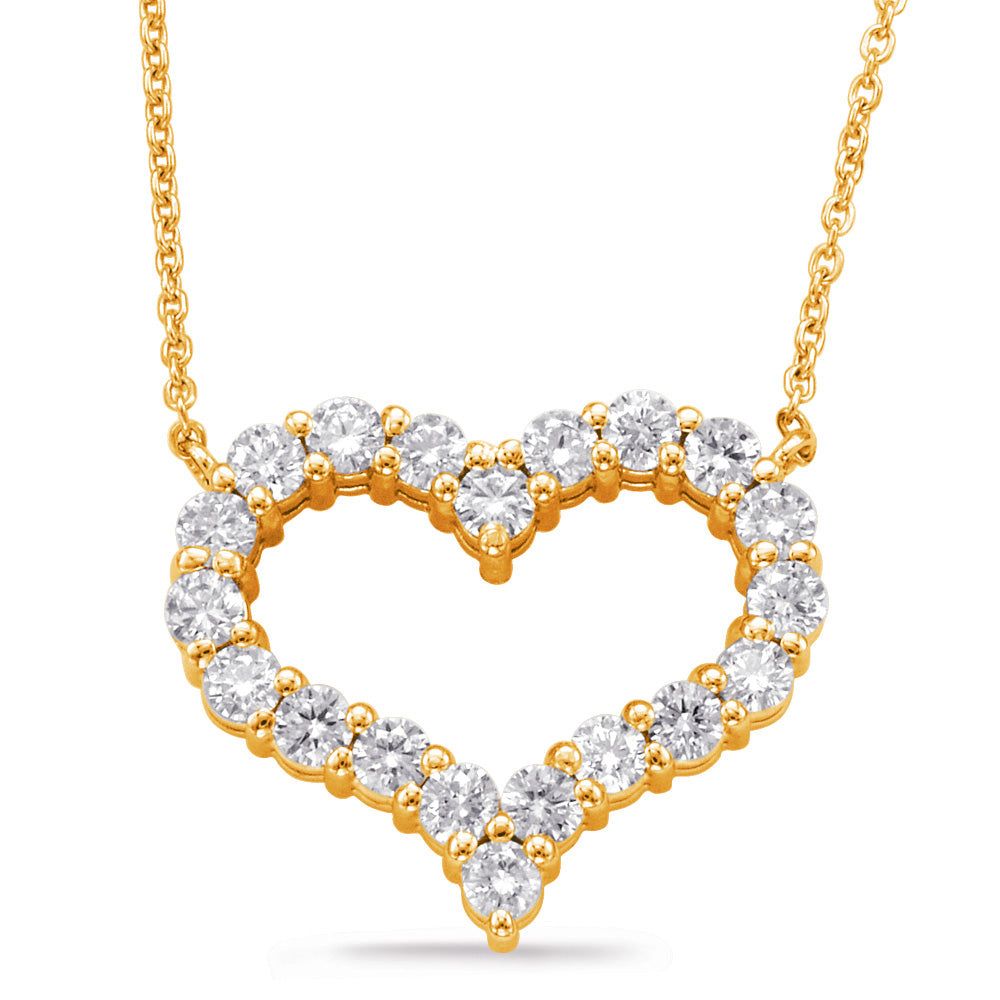 Yellow Gold Diamond Heart Necklace - N1199YG