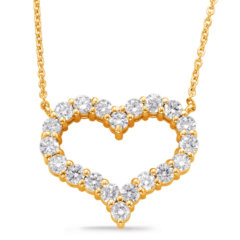 Yellow Gold Diamond Heart Necklace - N1199YG