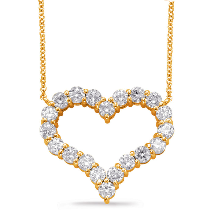 Yellow Gold Diamond Heart Necklace - N1200YG