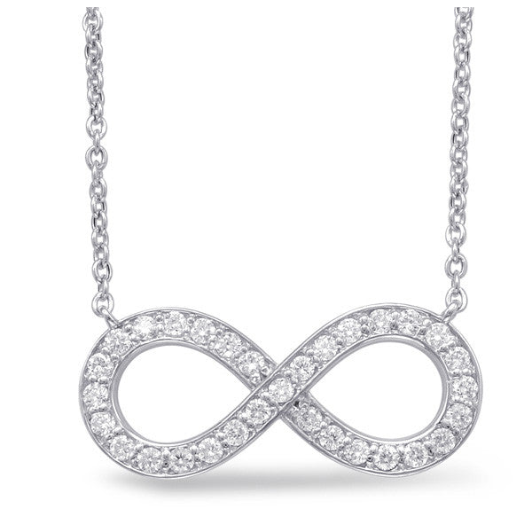 White Gold Infinity Sign Necklace