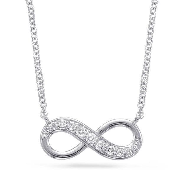 White Gold Infinity Sign Necklace