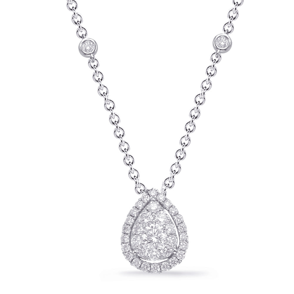 White Gold Diamond Necklace - N1217WG – Zhaveri Jewelers