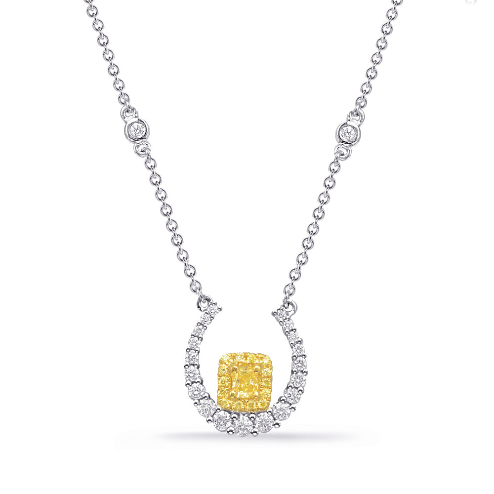 Yellow & White Gold Yellow Dia Necklace - N1218YDYW