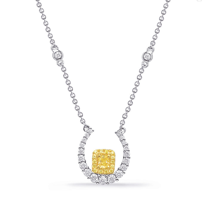 Yellow & White Gold Yellow Dia Necklace - N1218YDYW