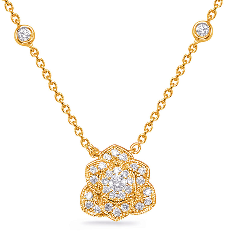 Yellow Gold Diamond Necklace - N1254YG