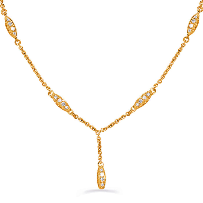 Yellow Gold Diamond Necklace - N1255YG