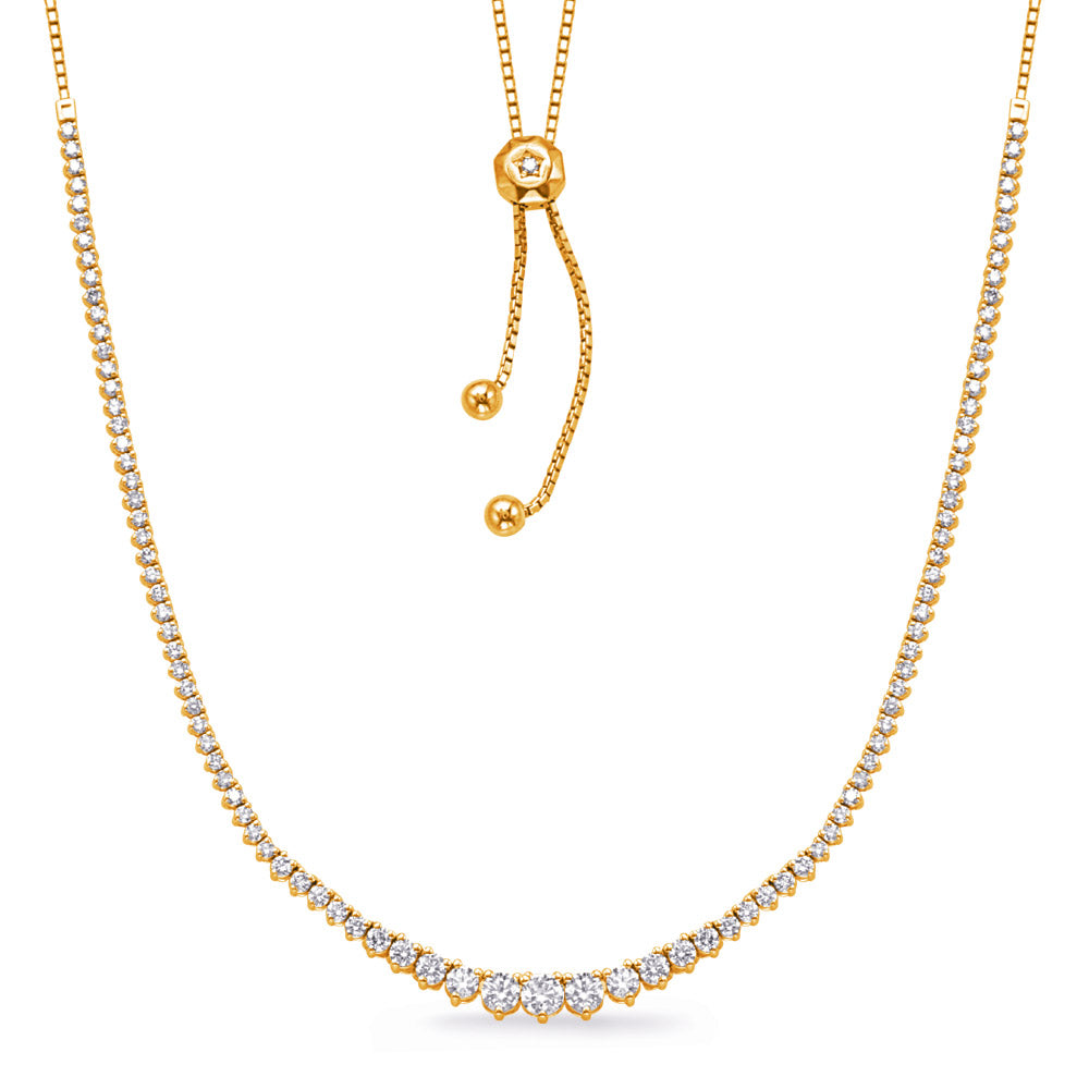 Yellow Gold Diamond Necklace - N1265-3YG