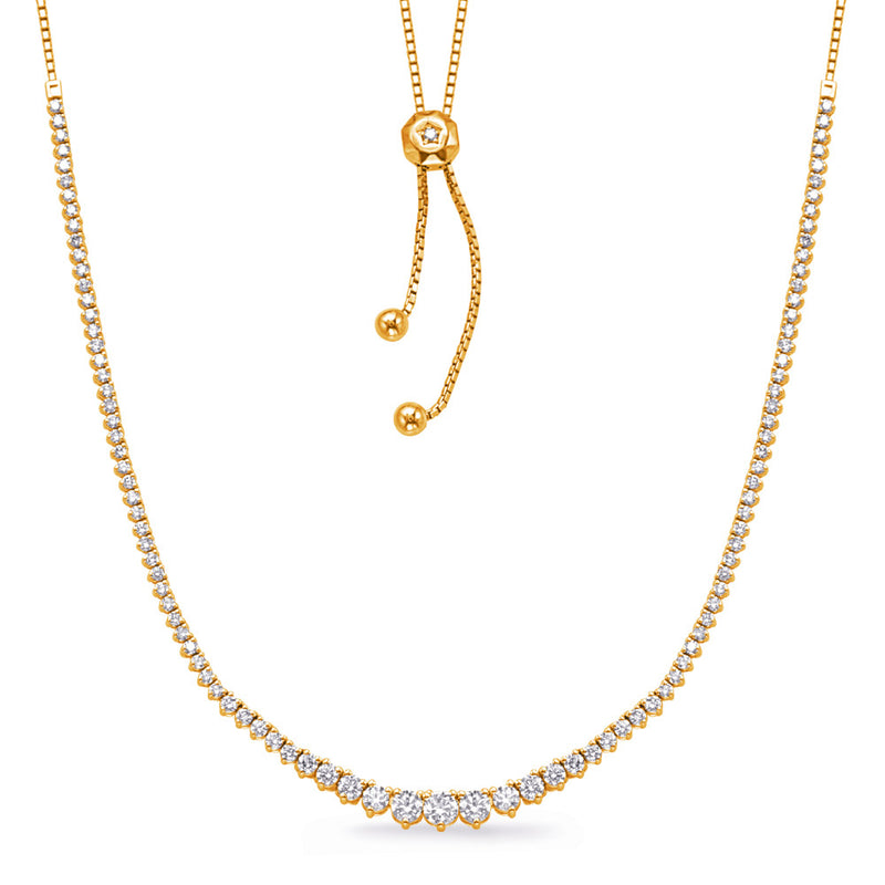 Yellow Gold Diamond Necklace - N1265-3YG