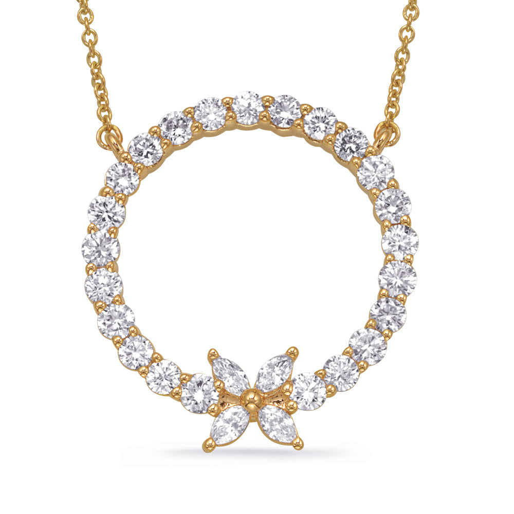 Yellow Gold Diamond Necklace - N1295YG