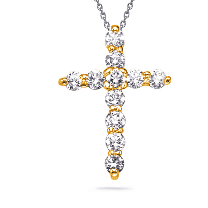 Diamond Cross Pendant - P2203YG