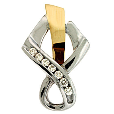 Yellow & White Gold Diamond Pendant