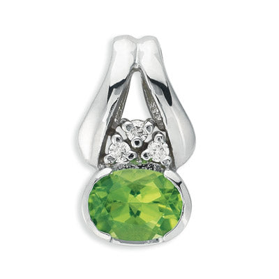 Peridot & Diamond Pendant - P2546-PWG