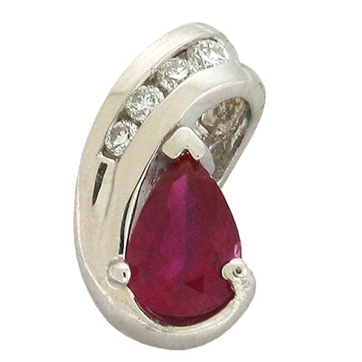 Ruby & Diamond Pendant - P2549-RWG