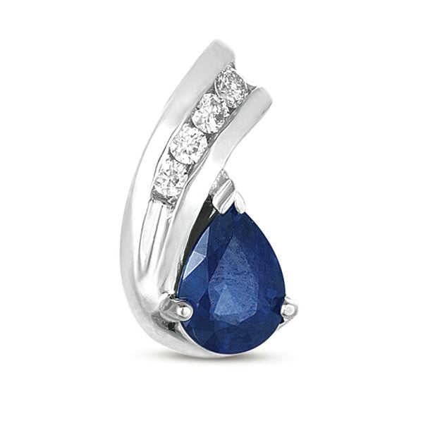 Sapphire & Diamond Pendant - P2549-SWG