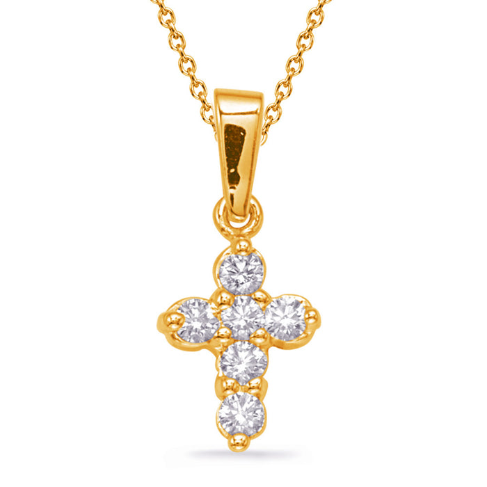 Yellow Gold Diamond Cross - P2571YG