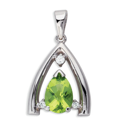 Peridot & Diamond Pendant - P2626-PWG