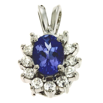 Tanzanite & Diamond Pendant - P2702-TWG