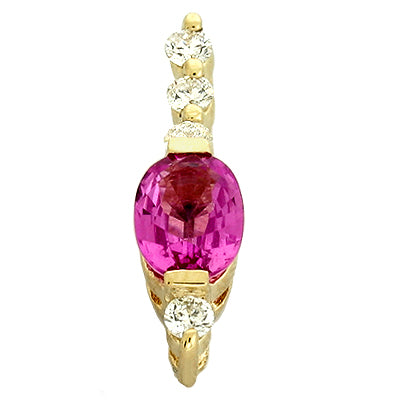 Pink Sapphire & Diamond Pendant - P2703-SPYG