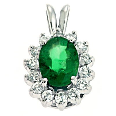 Emerald & Diamond Pendant - P2738-EWG