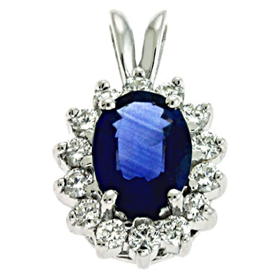 Sapphire & Diamond Pendant - P2738-SWG