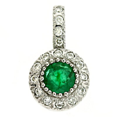 Emerald & Diamond Pendant - P2756-EWG