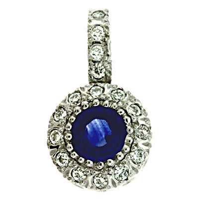 Sapphire & Diamond Pendant - P2756-SWG