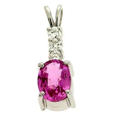 Pink Sapphire & Diamond Pendant - P2779-SPWG
