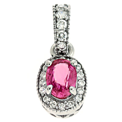 Pink Sapphire & Diamond Pendant - P2796-SPWG