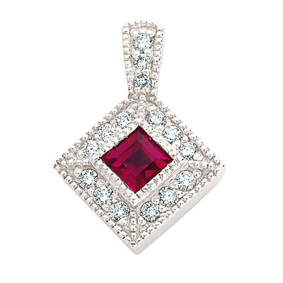 Ruby & Diamond Pendant - P2838-RWG