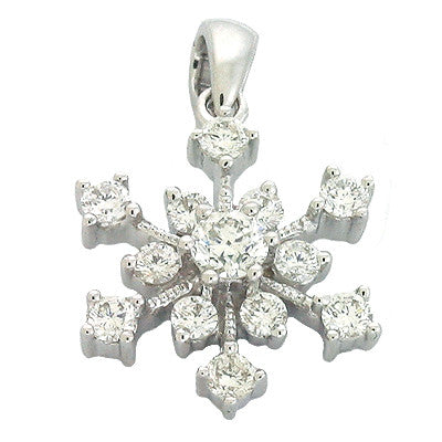 White Gold Snowflake Pendant