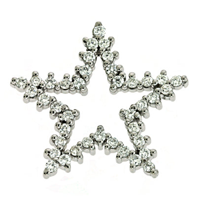 White Gold Star Charm - P3058WG