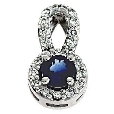 Sapphire & Diamond Pendant - P3065-SWG