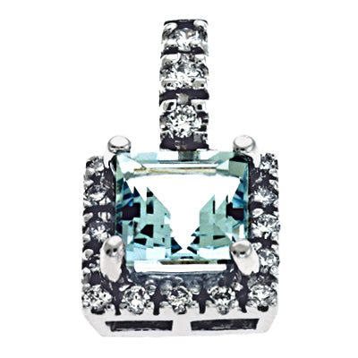 Aquamarine & Diamond Pendant - P3070-AQWG