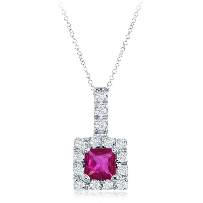 Ruby & Diamond Pendant - P3072-RWG