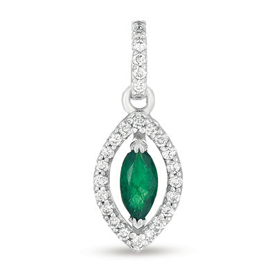 Emerald & Diamond Pendant - P3097-EWG