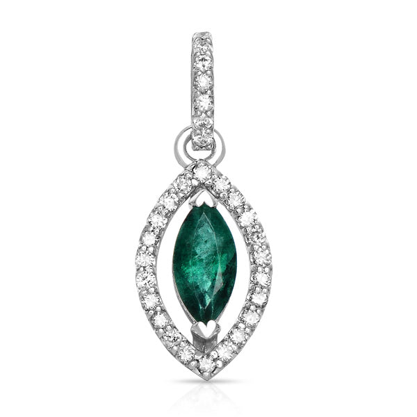 Emerald & Diamond Pendant - P3098-EWG