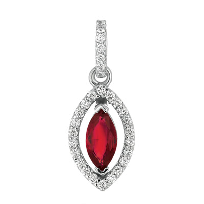 Ruby & Diamond Pendant - P3098-RWG