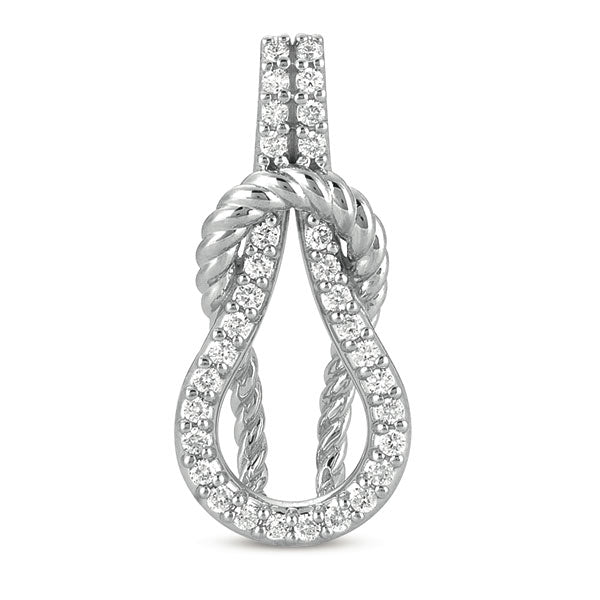 White Gold Rope Love Knot Charm - P3116WG