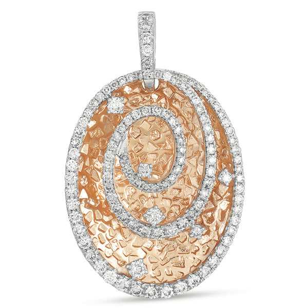 White & Rose Gold Pendant - P3178RW