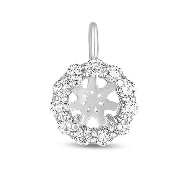 Diamond Halo Pendant For 1.5ct Round - P3189-15WG