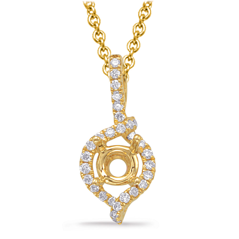 Diamond Pendant For.50ct Round Stone - P3197-50YG